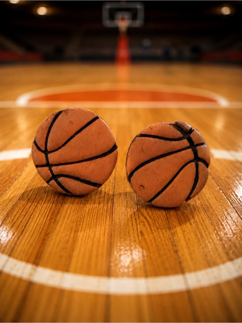 Basketball Handmade Polymer Clay Earrings